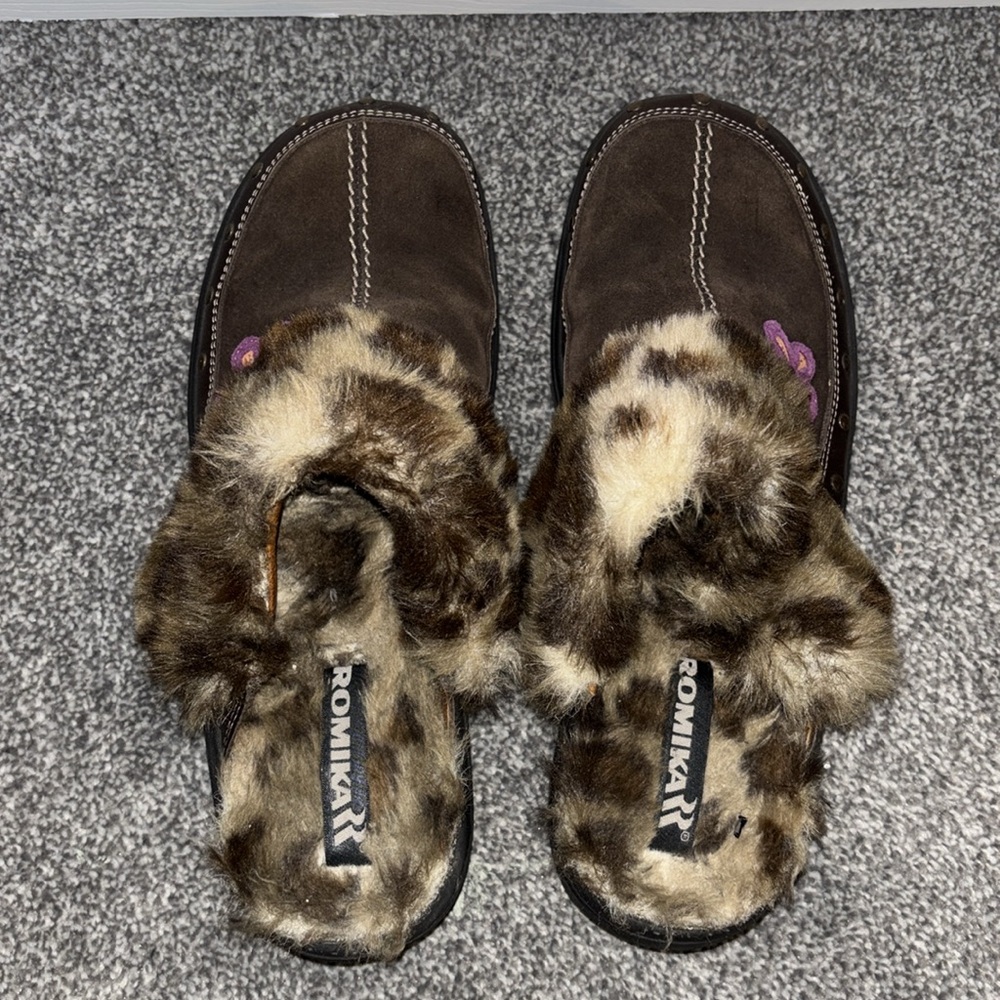 ROMIKA faux fur lined flower clogs women’s eur 40/ US 9.5 - Picture 6 of 8